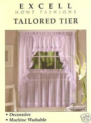 SET OF GENEVA SWAGS VALANCE AND TIERS CURTAINS 24 L  