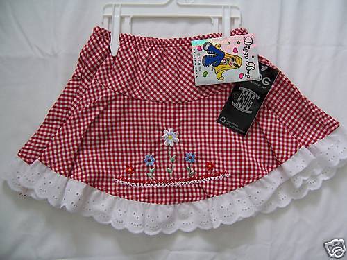 NWT Diggy Bop red/white ginham Skort   Size 4  