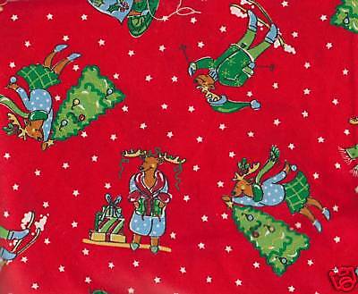 fq reindeer tree fabric by v i p cranston print works