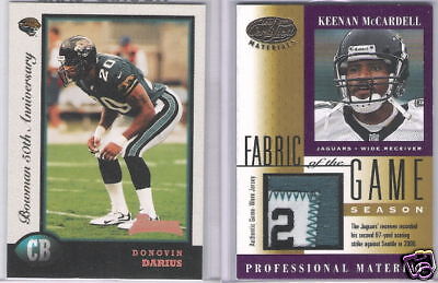 Keenan McCardell 2001 Leaf Certified Materials Jersey Laundry Tag Patch #/94 1/1